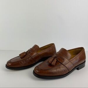 JOHNSTON & MURPHY Brown Leather Tassel Loafer 10
